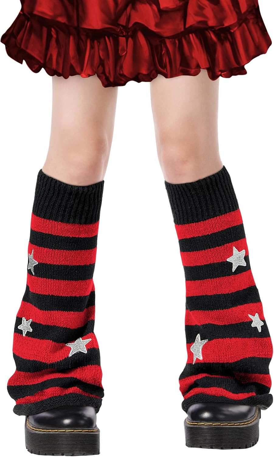 Moon Wood Leg Warmers for Girls Women Kawaii Harajuku Leg Warmers Cute Knitted Leg Warmer Goth Lolita