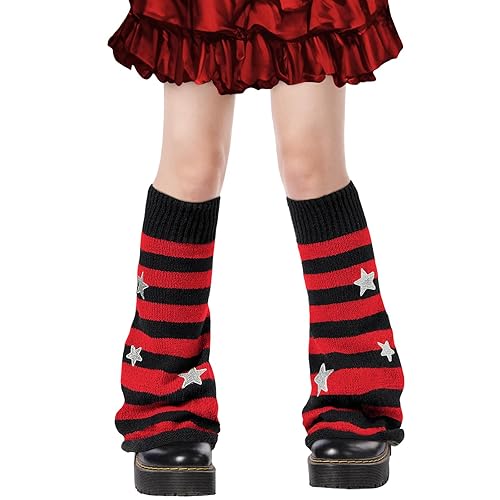 Leg Warmers Black & Red Star