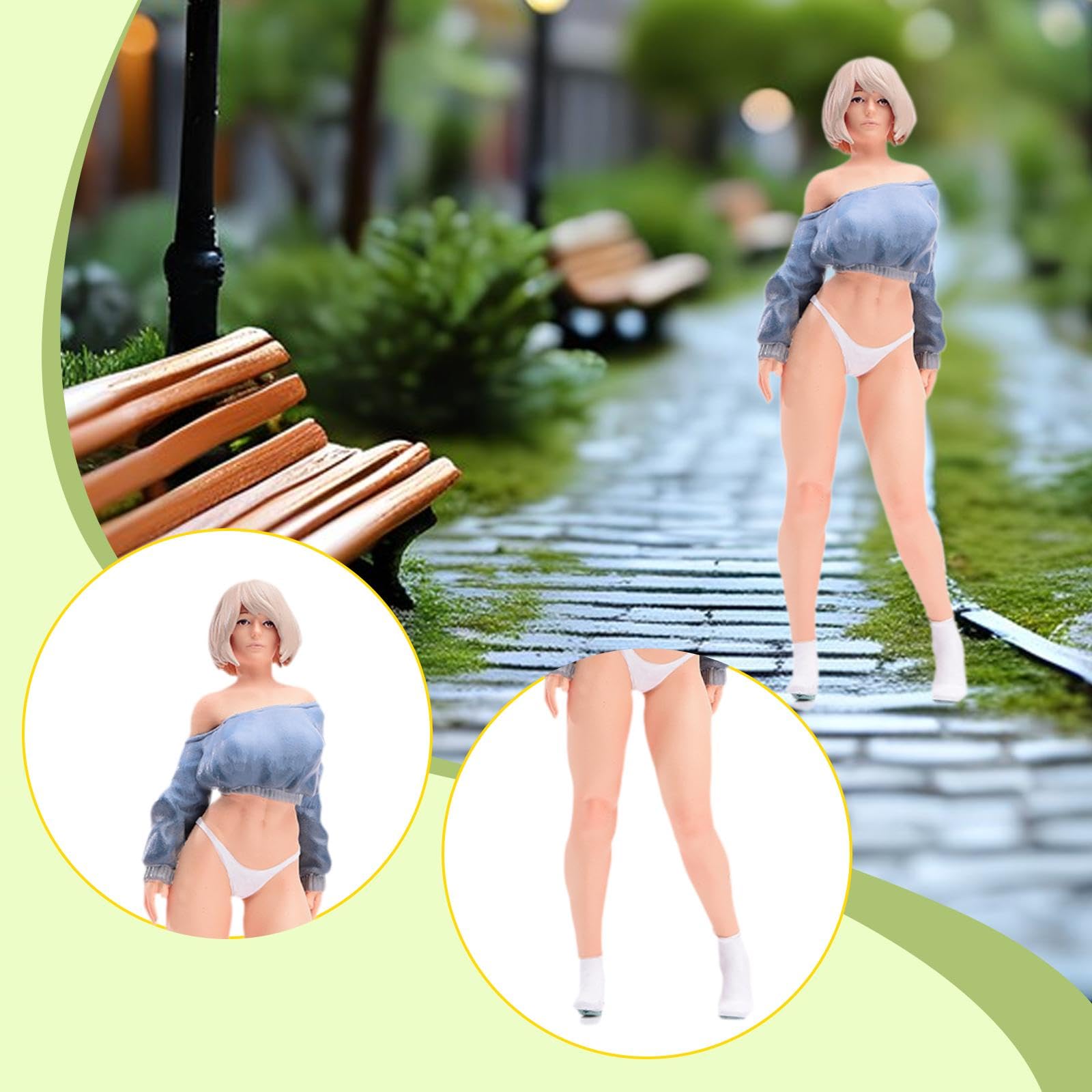Miniatura Figura Donna Modelli Scena Diorama Accessori Bambola Casa Decorazione Oggetti Collezionismo Micro Paesaggio in Resina Dipinta