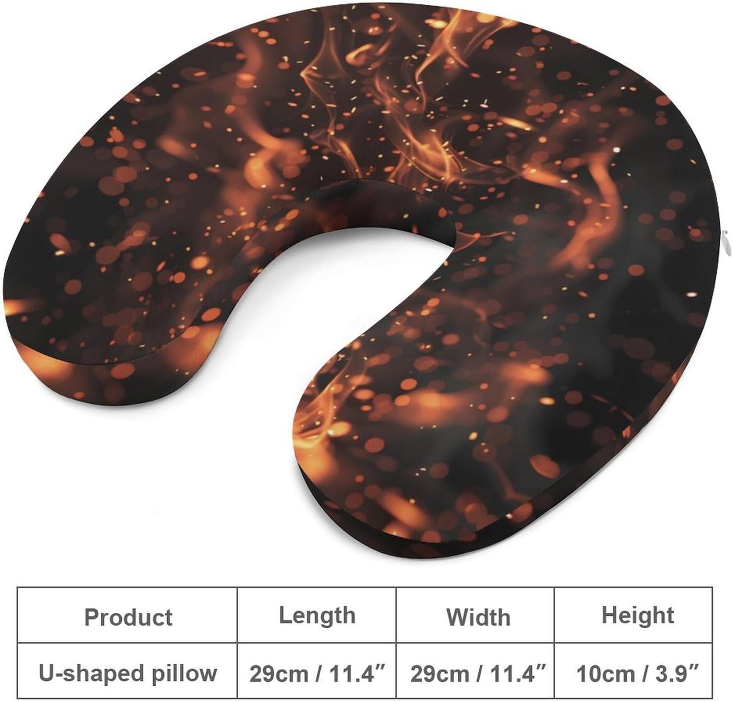 Orange Fire Travel Pillow U Shape Neck Pillow Washable Pillowcase for Sleeping Chair