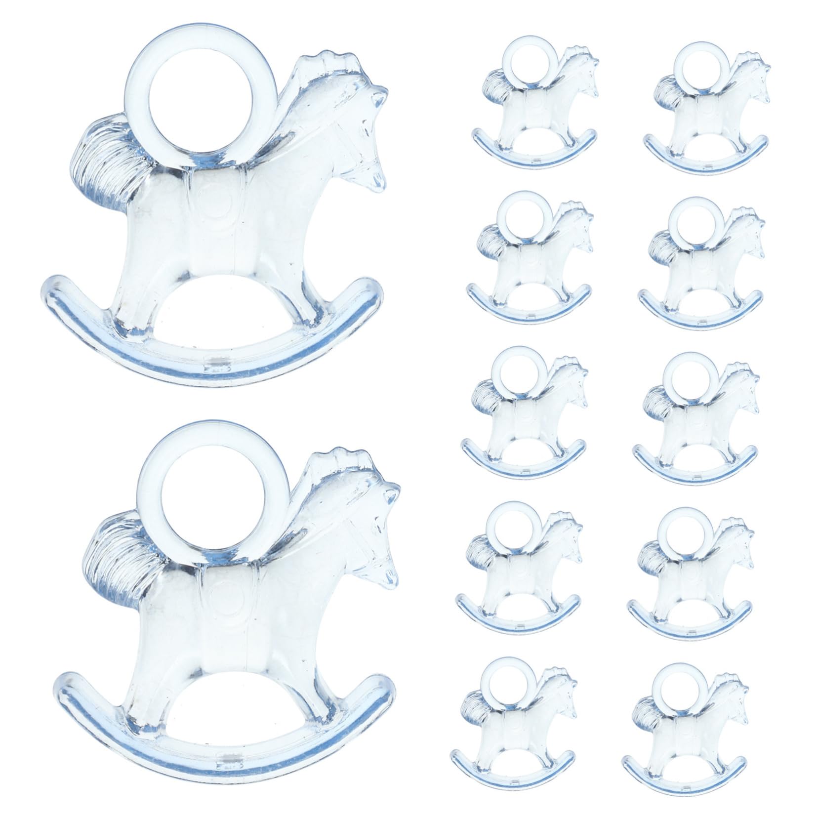 HOOTNEE Cute Mini Rocking Horse Decorations for Baby Shower 48pcs Acrylic Shower Decorations