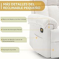 Vista 6 de Silla Reclinable, Silla Reclinable Giratoria Mecedora para Adultos, Reclinables Pequeños para Espacios Pequeños, Reclinable Manual Tapizado