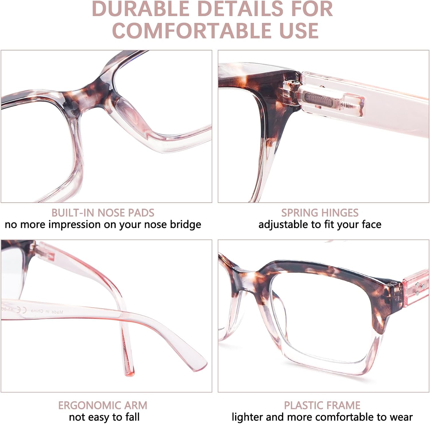 CLASAGA Progressive Multifocus Reading Glasses for Women, Oprah Style Blue Light Ladies Computer Readers Eyeglasses