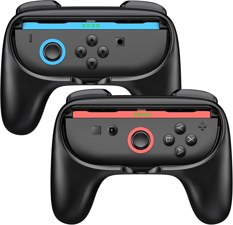 Switch 2 Controller Grip Compatible with Nintendo Switch 2 (2025) for Joycon Controller, Plug and Play Joypad Grip, 2 Pack Joy Con Comfort Grips for Nintendo Switch 2 Accessories Kit Black