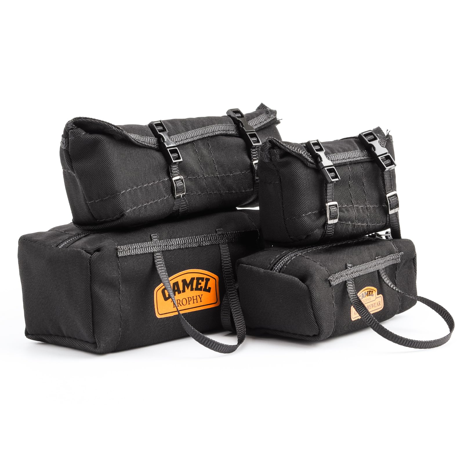 RC Replica Bag Simulation Roof Travel Bag Scale Decoration Luggage Bag for 1/10 1/16 1/18 SCX10 TRX4 TRX4M WPL (Black)