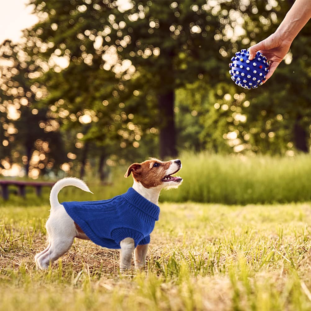 FUAMEY Small Dog Sweater – Turtleneck Thermal Pullover For Cold Weather, Grey XS For Maltese & Tiny Breeds