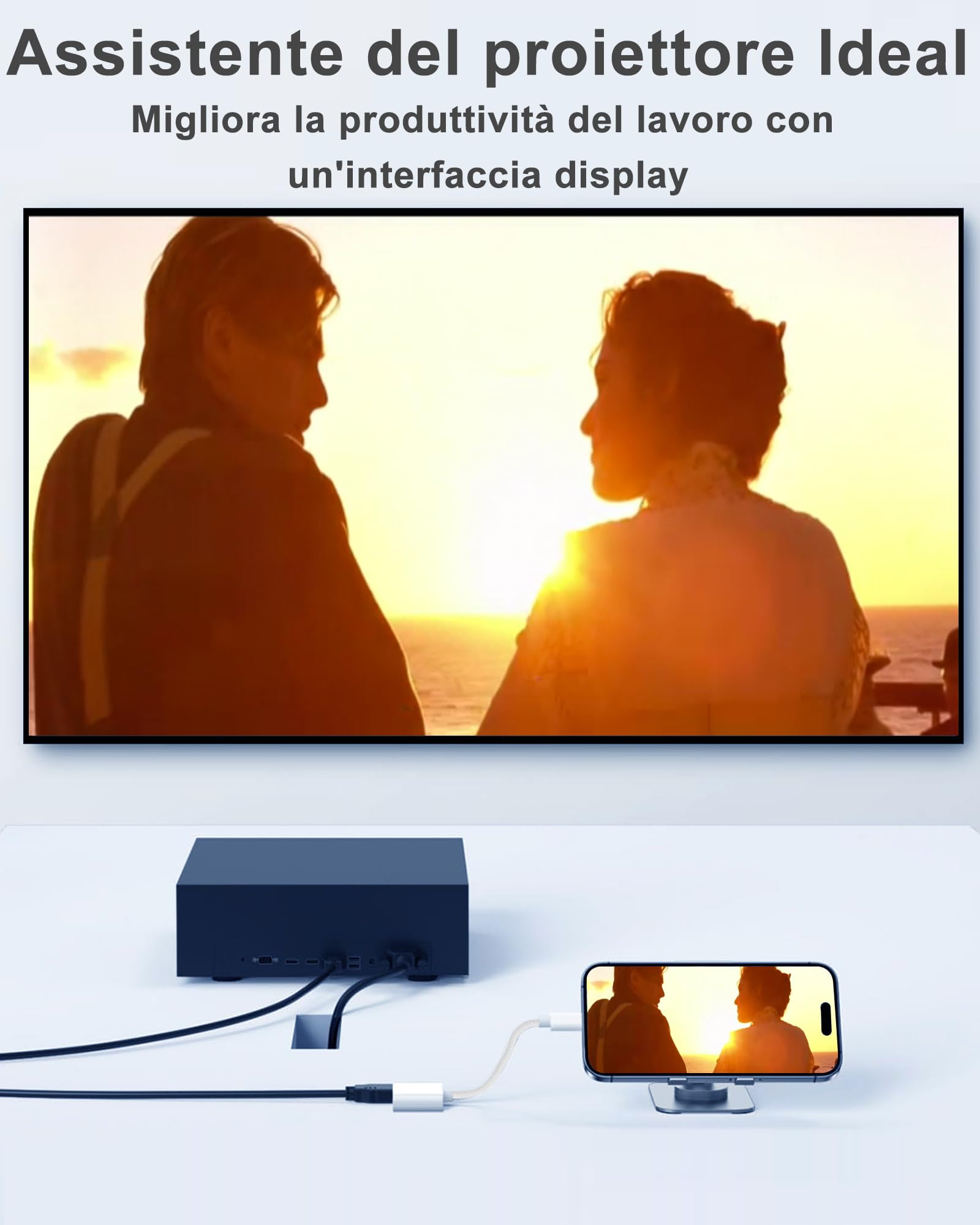 GNUADZ Adattatore USB C HDMI Senza Alimentazione Richiesta, Plug & Play Convertitore Schermo 4K con Porta di Ricarica cavo Tipo C hdmi Compatibile con Dispositivi con Porta Tipo C per Proiettore/Monit