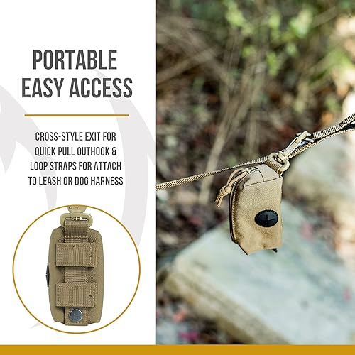 Miniatura 2 de OneTigris Bolsa para excrementos para perros, con cremallera, bolsa de basura para perros, accesorio de correa para caminar, entrenamiento, correr,