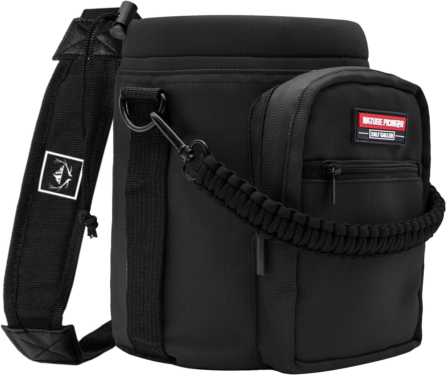 Water Bottle Holder with Adjustable Strap - Half/One Gallon (64/128oz) Insulated Water Bottle Sling Carrier with Phone Pocket & Paracord Handle, Outdoor Camping, Hiking, Gym