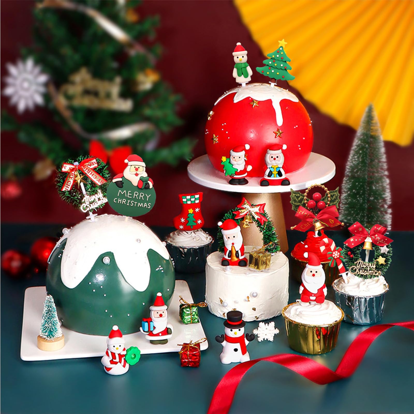 SUNSK Décoration De Gâteau De Noël Décoration Gateau Pere Noel