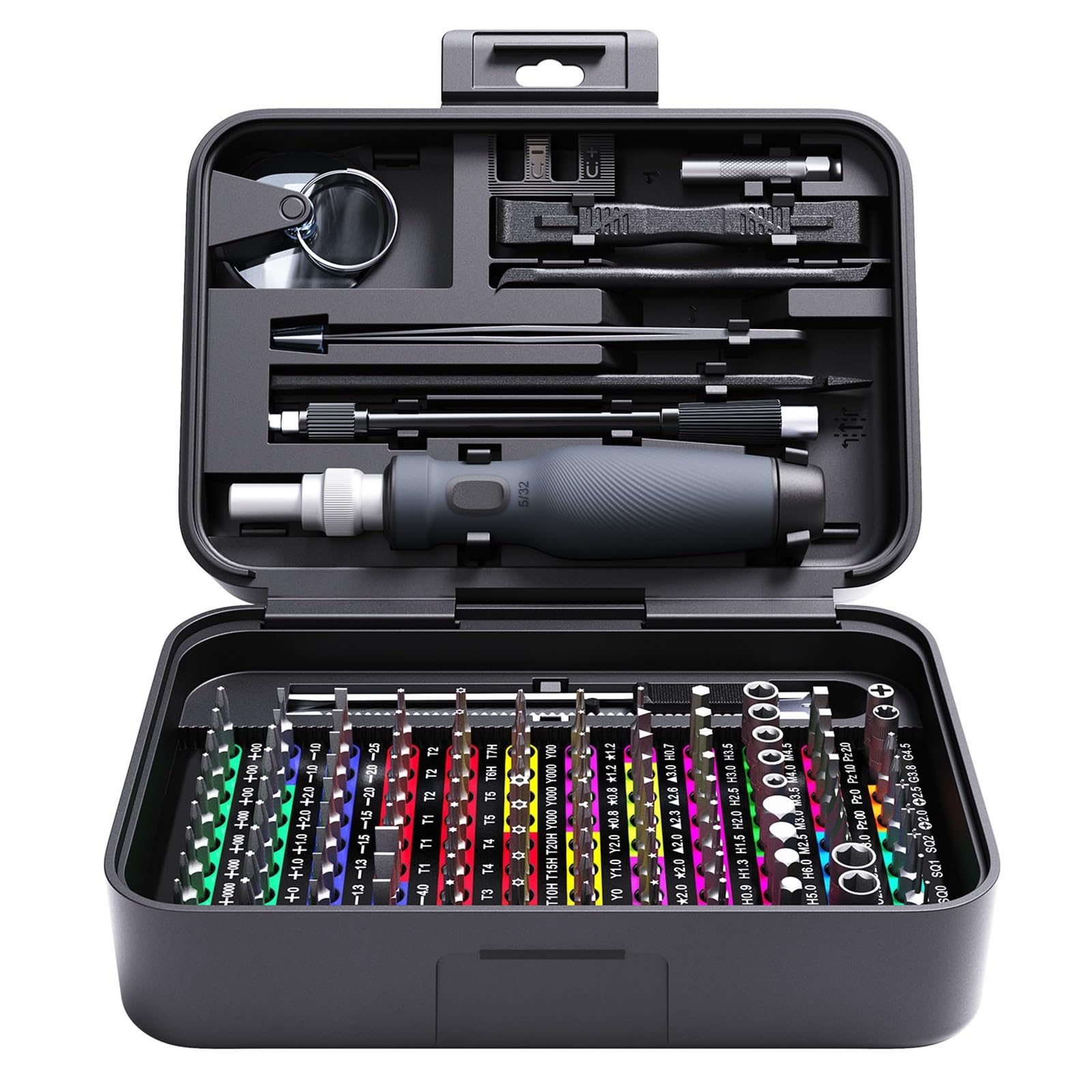 Khfgdhg One Color Precision Screwdriver Set With Color-Coded Identification 132 In 1 Micro Magnetic Repair Tool Kits With Storage Box