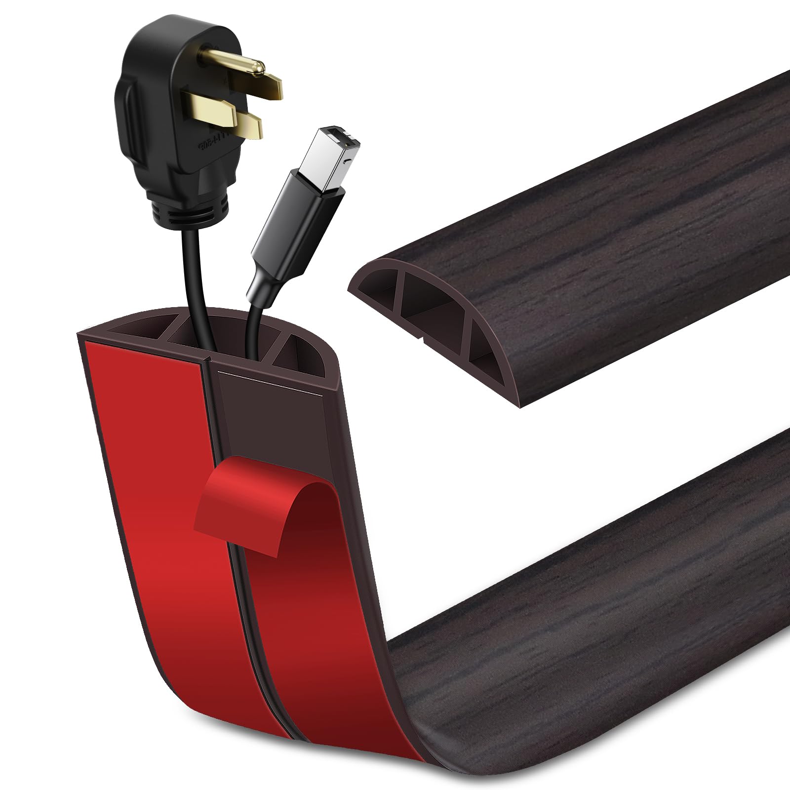 Floor Cord Cover Self Adhesive Cord Hider Floor Extension Cord Covers for Floor Power Cord Protector Cable Management Prevent Cable Trips Cable Cavity