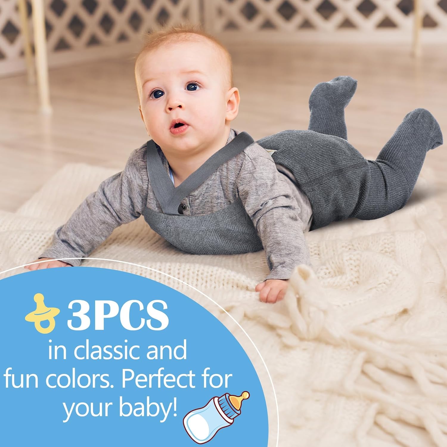 3 Pack Suspender Leggings Baby Infant High Waist Legging Tight Sock Toddler Winter Cotton Warm Pantyhose 0-12 Months - Image 4