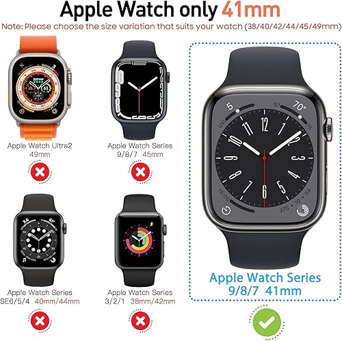 Vista 40 de Paquete de 2 fundas protectoras de pantalla de vidrio templado para Apple Watch Series 6/5/4/Series SE/SE 2/SE 3 de 1.575 pulgadas, funda protectora