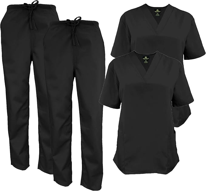 Natural Uniforms Women's Scrub Set Medical Scrub Tops and
