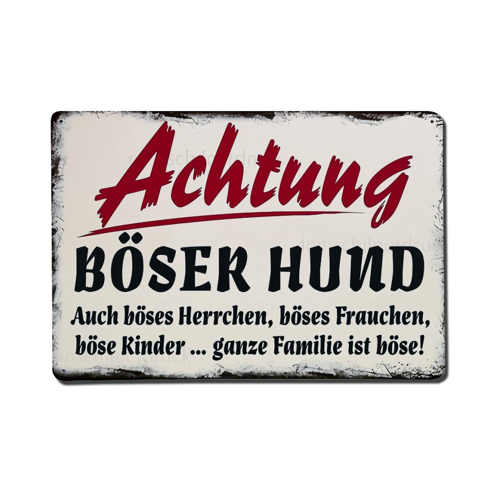 Nestemfo Vintage Achtung Boser Hund Warning Sign Tin Sign Metal Sign, Living Room,Bar, Home, Bedroom Wall Decor,Retro Metal Poster 8X12 Inches