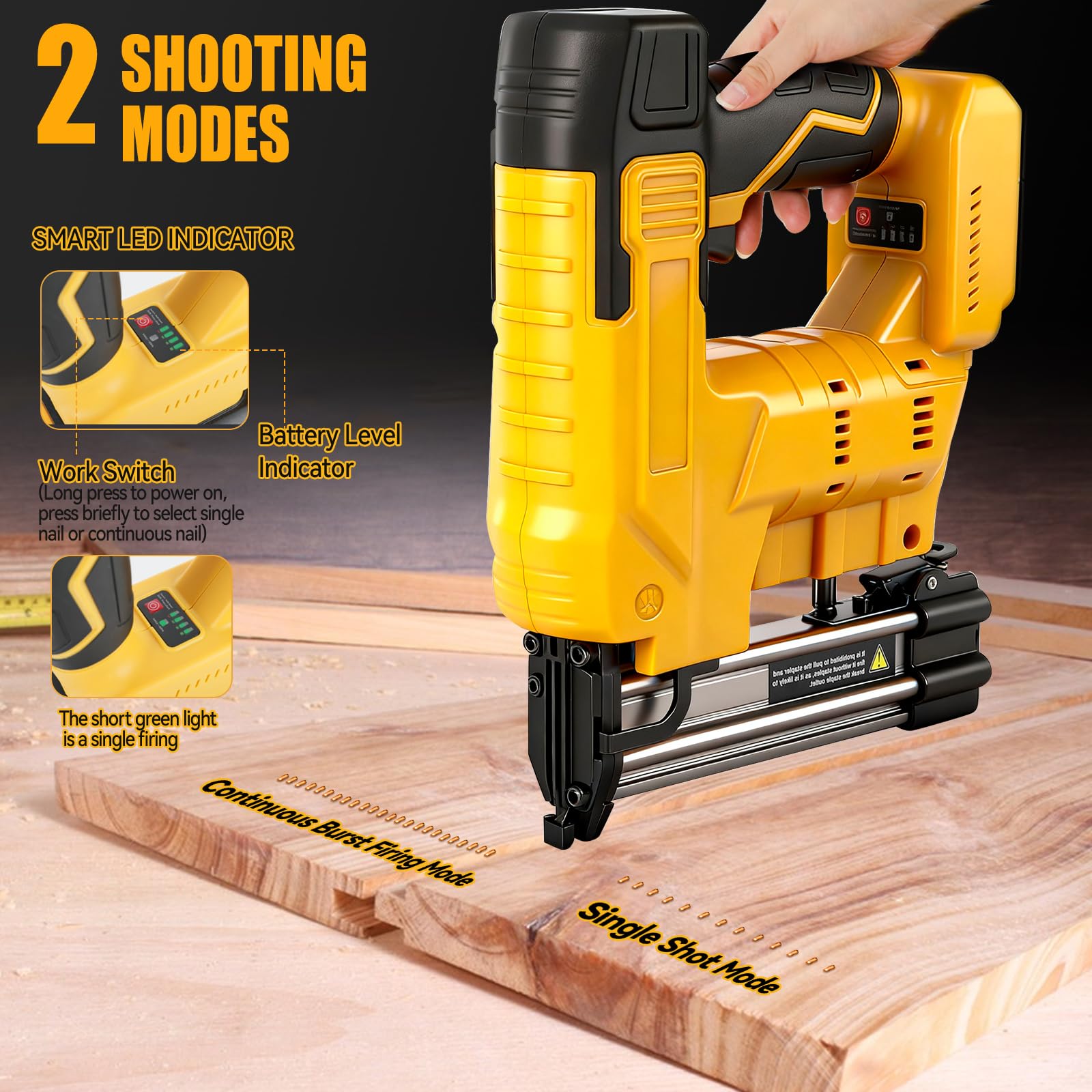 Dewalt 20V Akku-Nagler, bürstenloser Nagler, 18GA, 1000 Nägel und Klammern