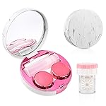 Contact Lens Travel Kit with Cleaner Washer, Portable Contact Box with Mirror Tweezers Remover Tool Solution Bottle for Daily Outdoor
