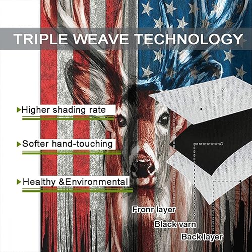 Miniatura 6 de GY Cortinas opacas de ciervo, cortinas personalizadas con ciervos psicodélicos de bosque con cuernos brillantes, cortina de ventana de tela de