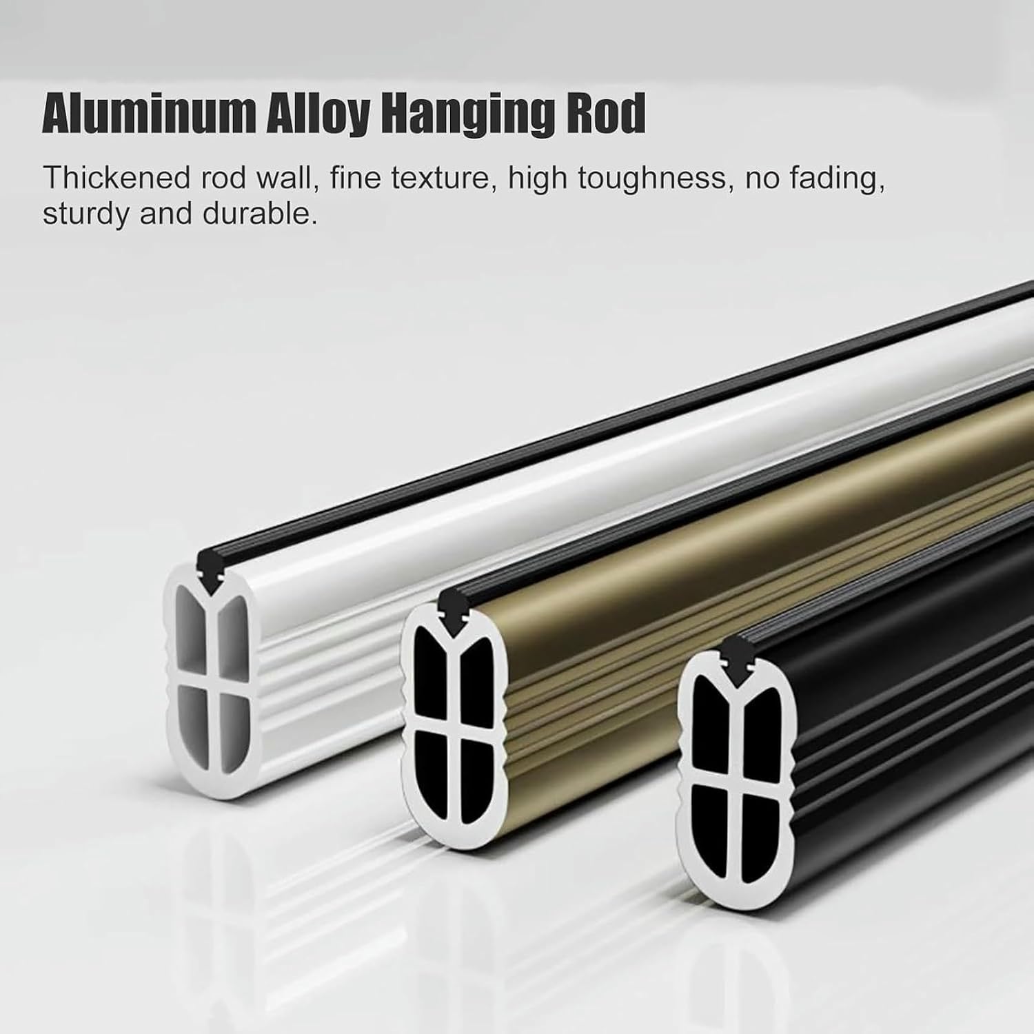 Top Mounted Closet Hanging Rod, Metal Wardrobe Pole with End Supports 20 22 24 26 28 30 Inch, Closet Hanger Holder, Heavy Duty Detachable Garment Bar~/