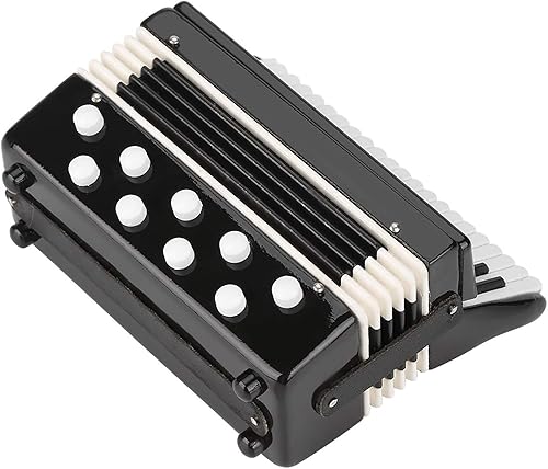 Miniatura 5 de Modelo de acordeón en miniatura hecho a mano, adornos musicales para decoración del hogar, modelo de instrumento musical decorativo, regalo para