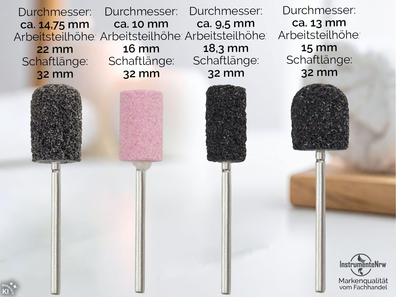 Diamantfräser Fußpflege Set Hornhaut Fräser Nagelfräser Bit-Set 7-teilig | Nagelfräser Bit Set Box für Ihre elektrische Maniküre und Pediküre. Zum einfachen Entfernen der Hornhaut von zu Hause aus