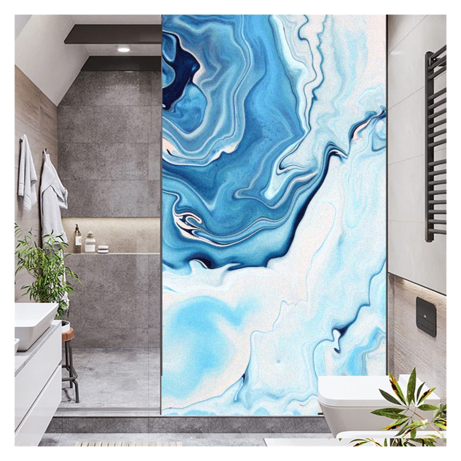 Window Film Window Film Marble Grain Glass Sticker Blocking Heat Control Coverings Tint for Homedecor(C,60x120cm)
