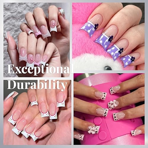 Miniatura 2 de Puntas de uñas transparentes krofaue Duck 240 piezas de uñas de gel x pato, puntas de uñas curvadas de 12 tamaños, puntas de uñas estilo patas de