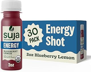 Suja Organic Energy Shot (30 Pack) with Coffee Fruit & Reishi Mushroom | 100mg Natural Caffeine | Functional Shots | Cold-Pressed Juice with Live Probiotics | Plant-Based & Gluten Free