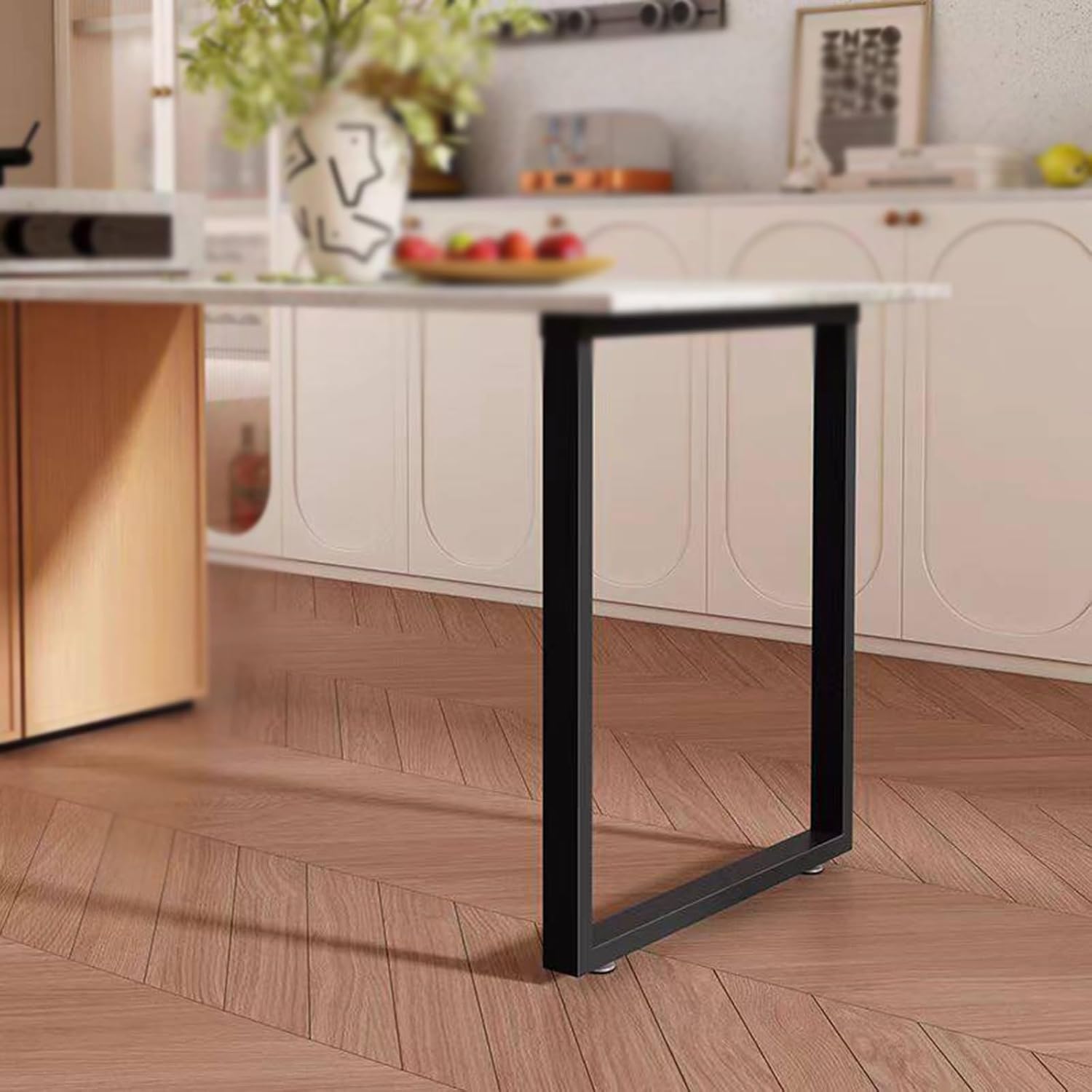 Heavy Duty Furniture Desk Chair Legs,Stainless Steel Furniture Legs,with Mounting Screws,Industrial Black DIY Iron Bench Legs(60x50cm)