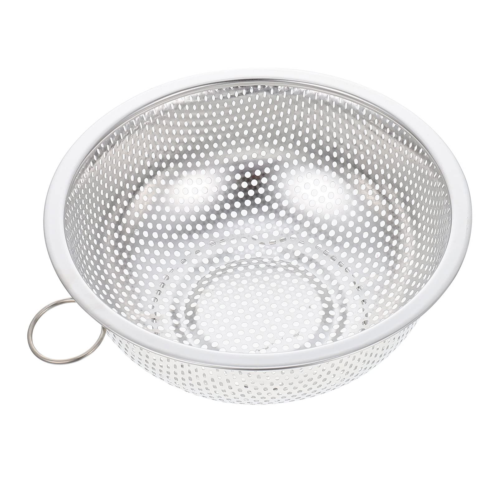 Colador de Cocina de Acero Inoxidable con Asas Resistentes para Pasta, Frutas y Verduras - Colador de Malla Grande para Fideos, ensaladas y Bayas - Tamaño 19,5 x 19,5 x 7 cm