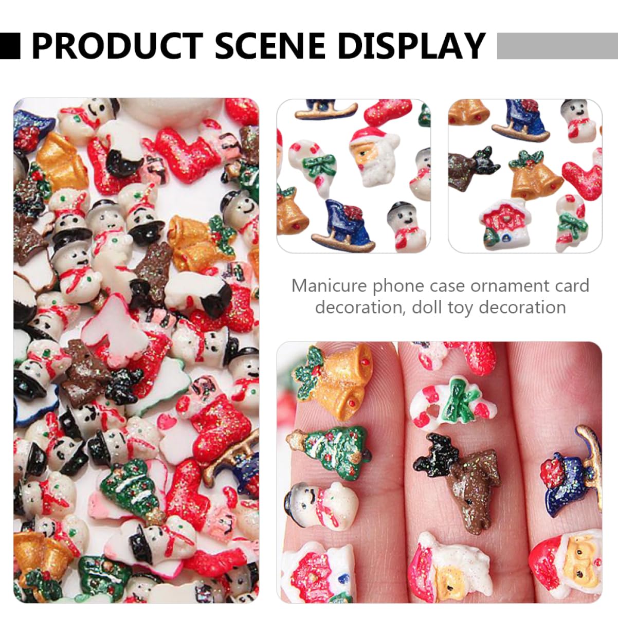 Healeved 250pezzi Decorazioni Per Unghie Tema Natalizio Accessori Per Manicure Ciondoli Per Nail Art Creativi e Unici Per Personalizzare Le Tue Unghie