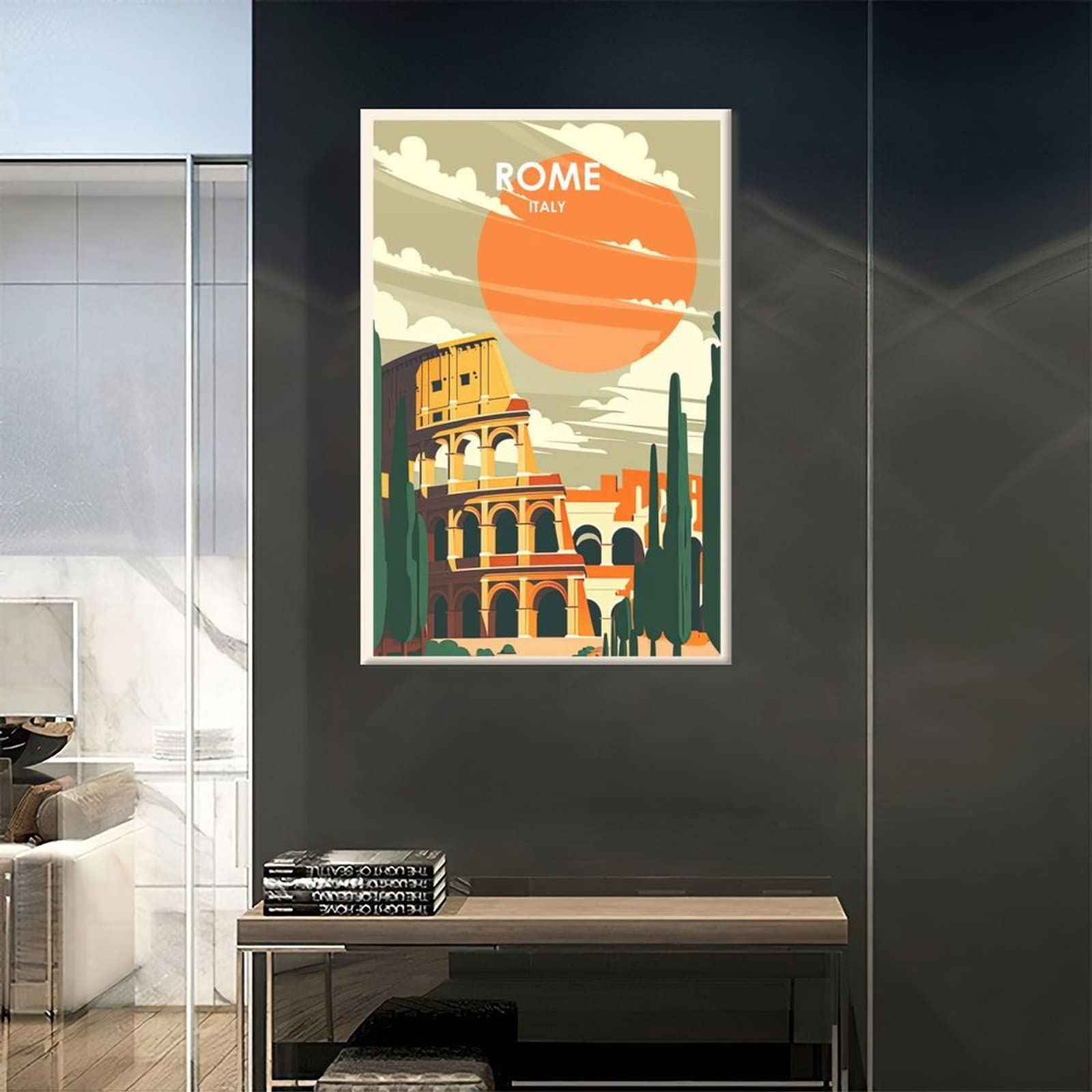 Poster Voyage Vintage Rome Italie 20x30cm - Impression Sur Toile Décoration Murale