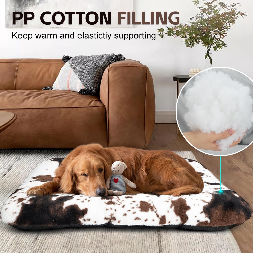 Small Dog Bed Washable Pet Bed for Puppy/Cats Soft Crate Mattress Pet Pillow Cushion for Crate, White&Coffee - Image 3