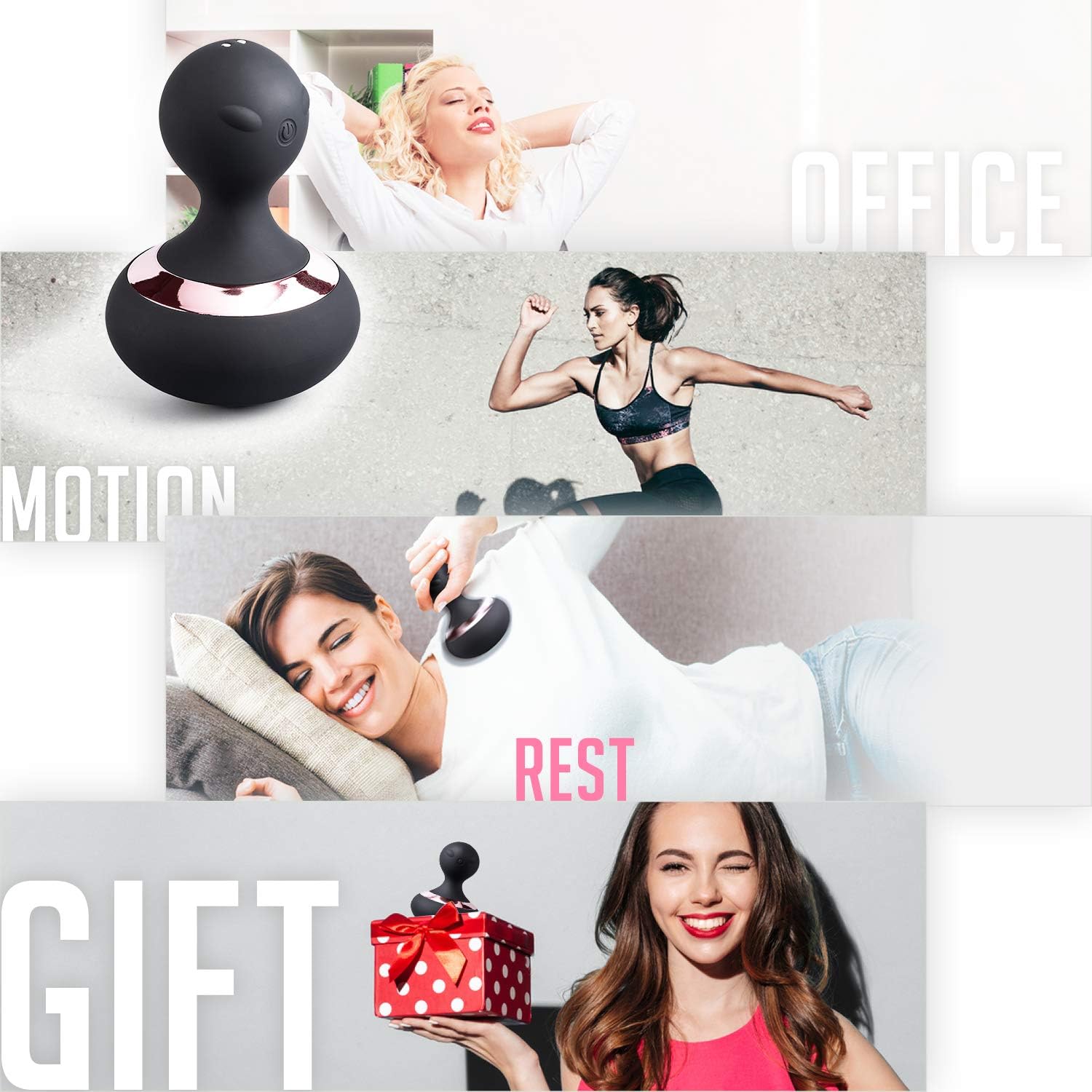 Handheld Massager Wand with 10 Magic Vibration Modes, Whisper Quiet, Personal Full Body Massager, Silicone Cordless Massager for Neck Shoulder Back Body Massage, Sports Release