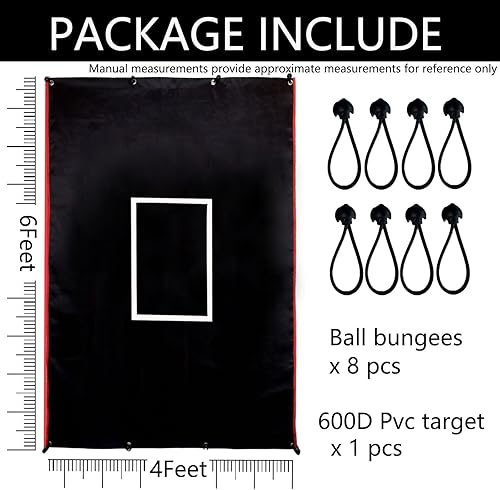 Miniatura 2 de Vaolvpant Backstop de béisbolsóftbol con zona de huelga, fondo de jaula de bateo de vinilo negro y protector de red duradero para instalaciones para