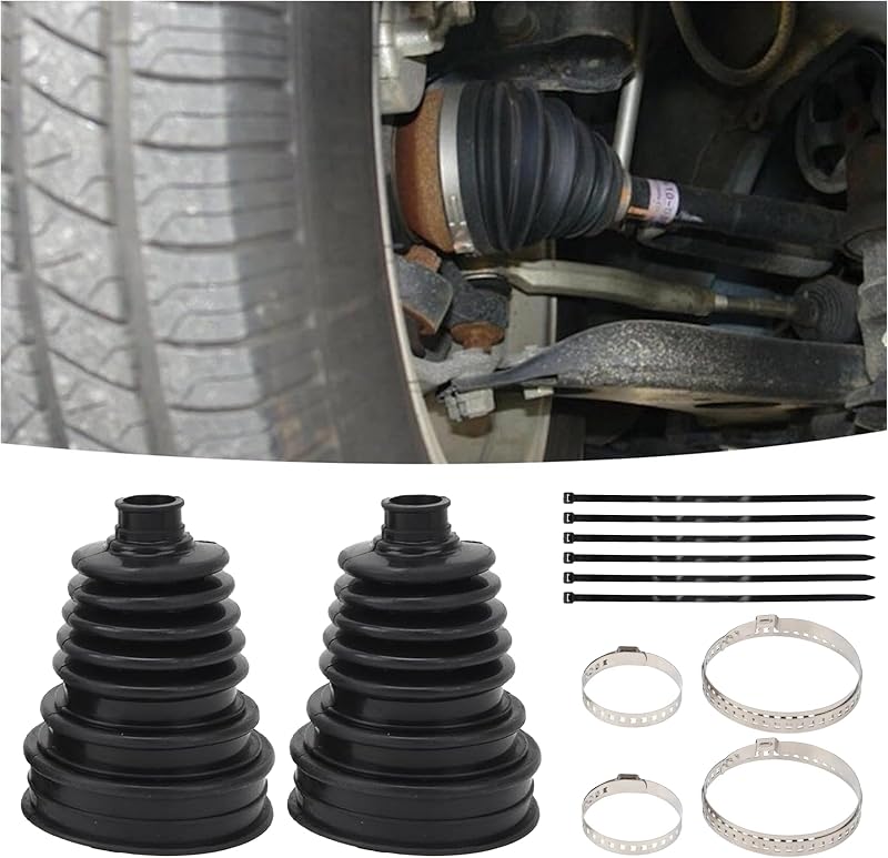 Kit de Coifa da Junta Homocinética Tioollev em Silicone com Abraçadeiras e Abraçadeiras de Nylon – 2 Unidades