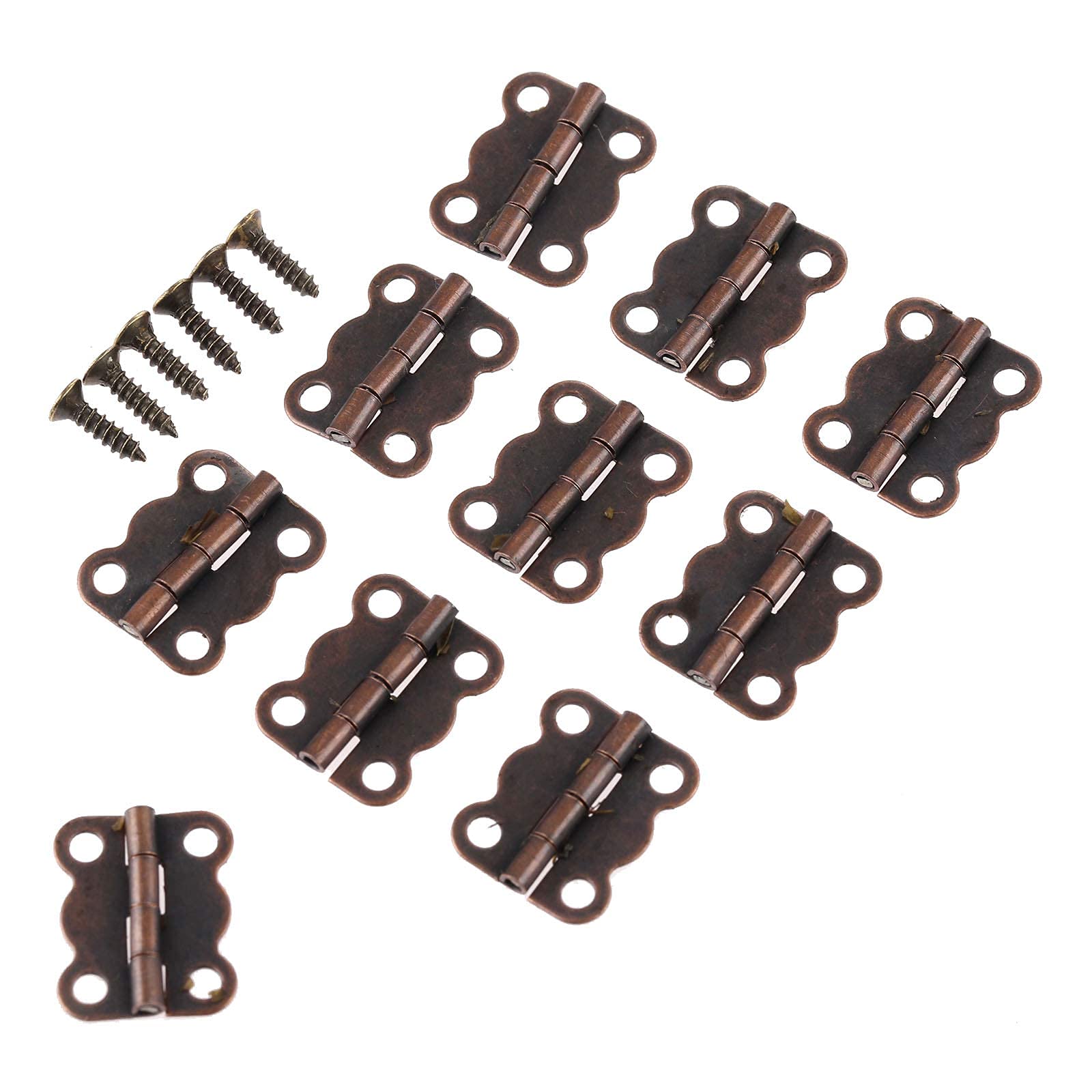 Nvsfzgiyg Gold Hinge, 30Pcs Antique Brass En Butterfly Cabinet Jewelry Chest Gift Wooden Wine Box Dollhouse Door 1613Mm(Gold)