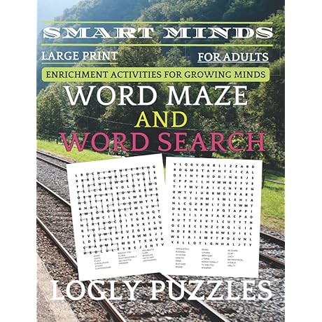 Smart Mind Games for Adults: Word Search and Maze Puzzles Book for Brain Stimulation