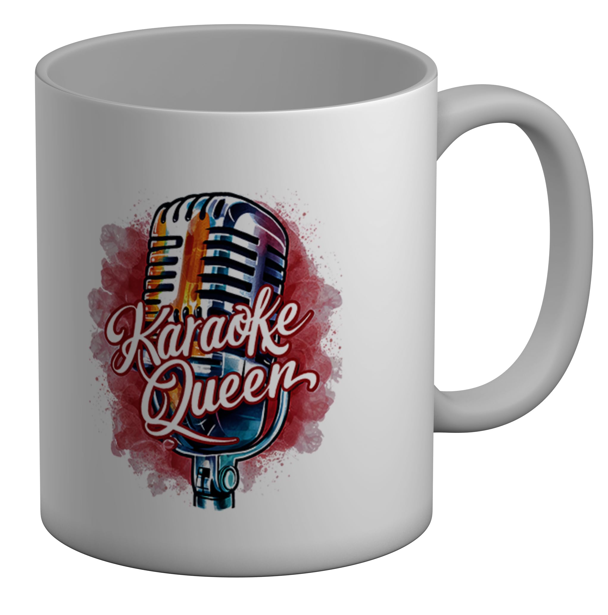 Shopagift Karaoke Queen Mug Microphone Sing Singer Lyrics White 11oz Large Ceramic Cup