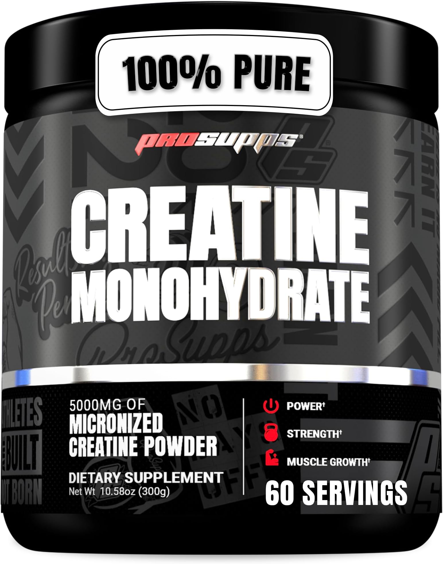ProSupps Creatine Monohydrate Powder for Men & Women, Unflavored - 5000,mg of Micronized Creatine - Gym Workout Supplement for Muscle Gain & Recovery - Sugar-Free, Soy & Gluten-Free - 60 Servings | 5000mg of Micronized Creatine, Gym Workout Supplement for Muscle Gain & Recovery - Sugar-Free, Soy & Gluten-Free, 60 Servings