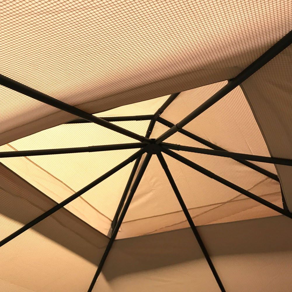 Beige Whisper 10' x 10' Two-Tiered Gazebo Replacement Canopy