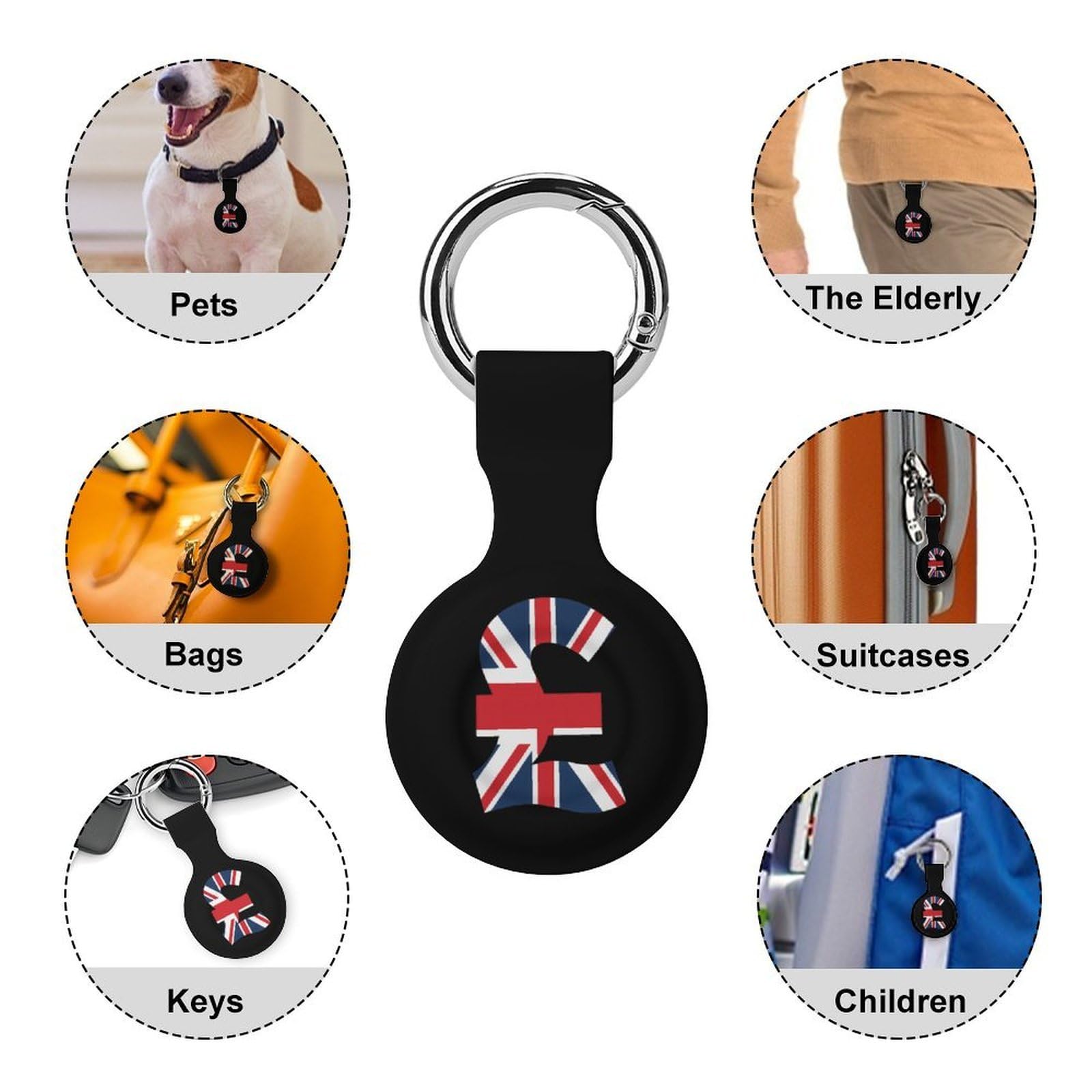 Britische Währung, kompatibel mit Airtag-GPS-Hüllen, 4 Stück