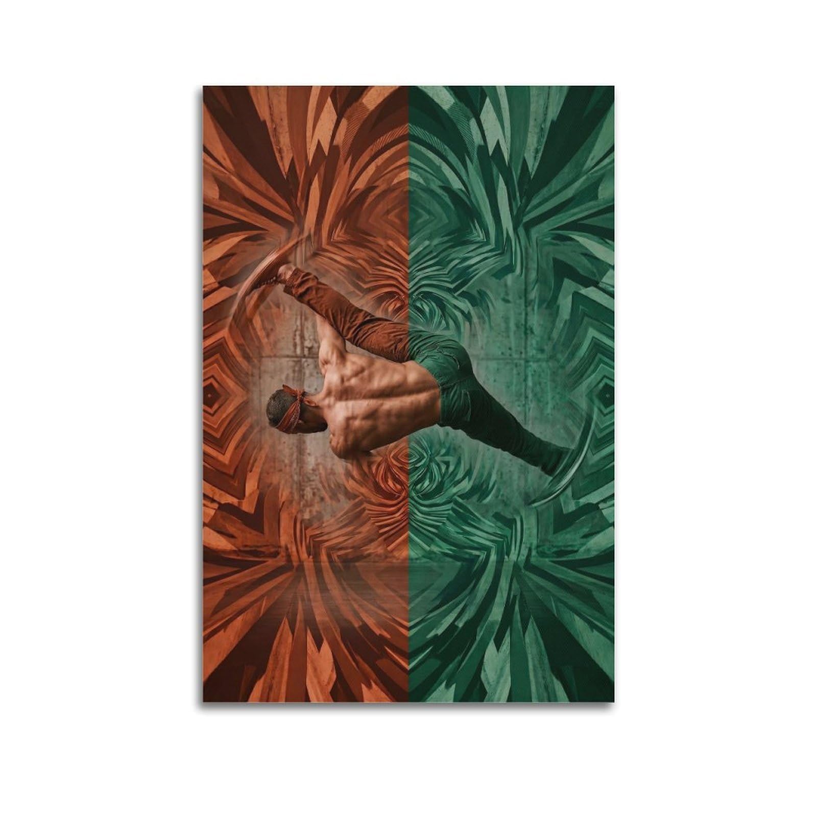OLYHTR Surreal Dynamic Breakdance Human Strength Poster Modern Decorative Canvas Prints - Ideal Wall Art for Family, Man Cave, Game Room, Boys & Girls Bedroom 24x36inch(60x90cm)