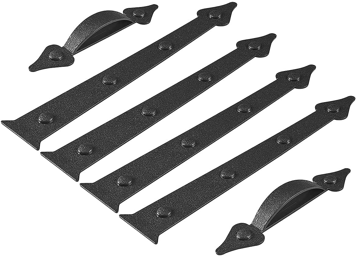 12-Piece Decorative Magnetic Garage Door Hinges & Handles Kit – Faux Hardware In Black, Easy Curb Appeal Upgrade