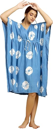 Ravaiyaa - Attitude is everything Women's Cotton All Over Print Maxi Night Dress