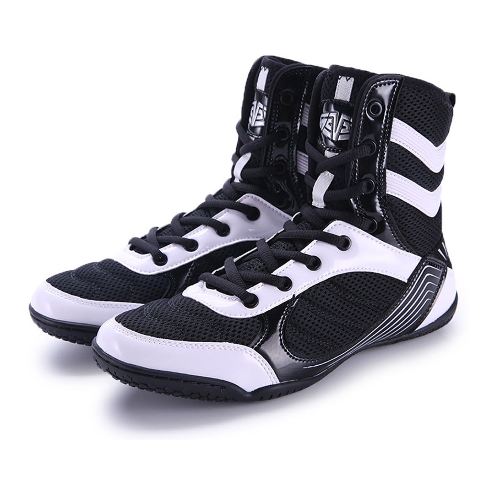 Zapatos de boxeo para hombres mujeres, botas de lucha, Muay Thai Kickboxing Sanda Zapatos de boxeo de caña alta Zapatillas deportivas de entrenamiento físico para interiores antideslizante, 36-46 EU