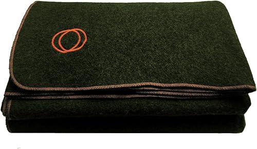 Miniatura 11 de Orion Outpost Trading Co. Vestige - Manta militar de lana, 4.5 libras, 66 x 84 pulgadas (gris/naranja) Costura gris/naranja,Costura gris/lt