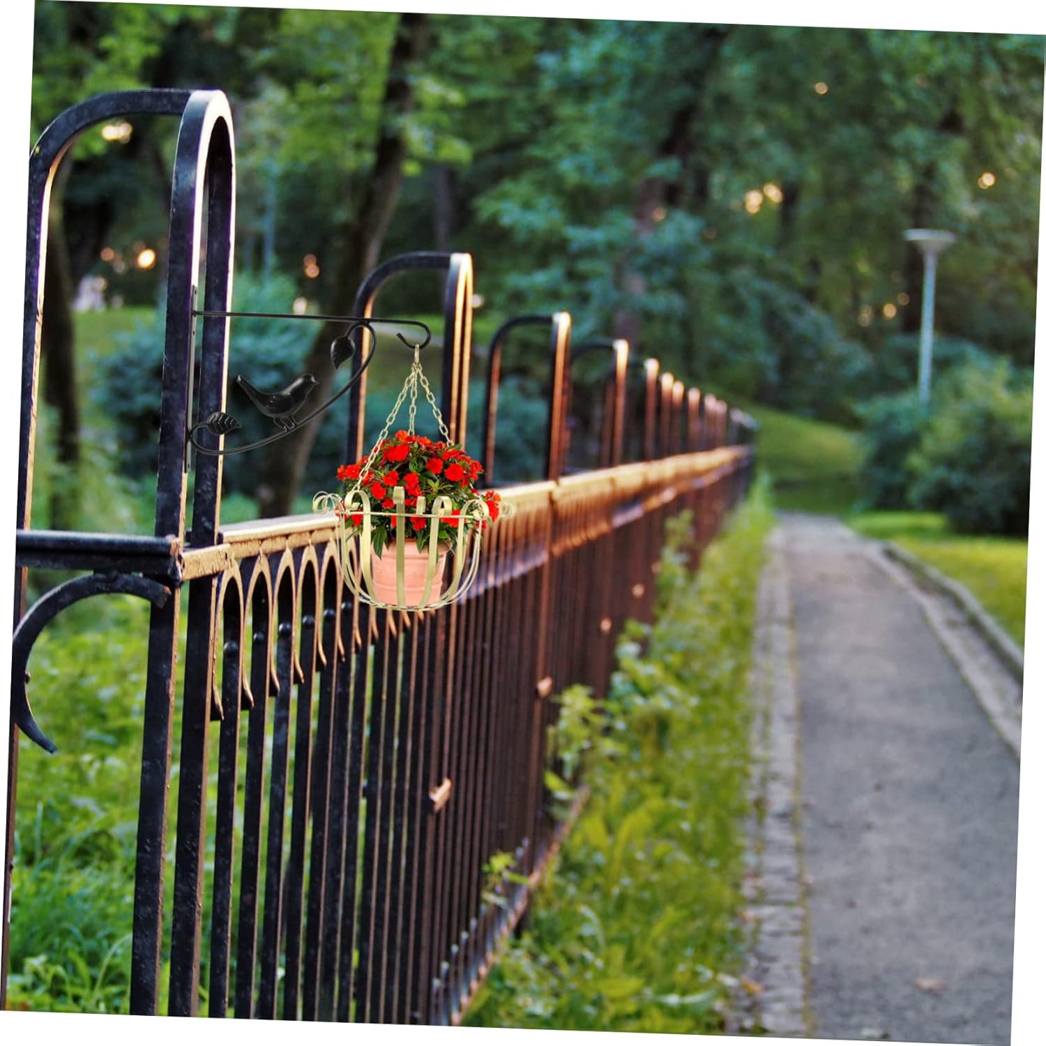 VICASKY 2Pcs Iron Hanging Plant Bracket Decorative Wall Planter Hook for Use Multi Purpose Flower Pot Hanger for Garden Decor and Home Beautification