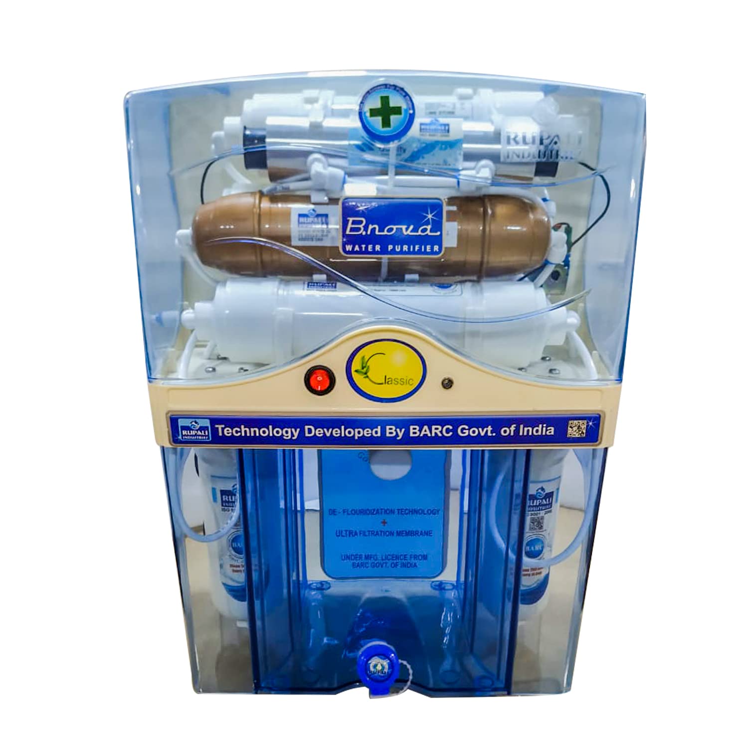 B.Nova CLASSIC UF+UV Alkaline+Active Copper Water Purifier home and Office | Technology with Alkaline + DELFLORIDE | 7 Stage Purification System with 8 liter storage |Electric for home and office UF technology developed by BARC